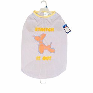 Pet t-shirts XL dog shirt TOP PAW “Stretch it Out” balloon anima purple + yellow